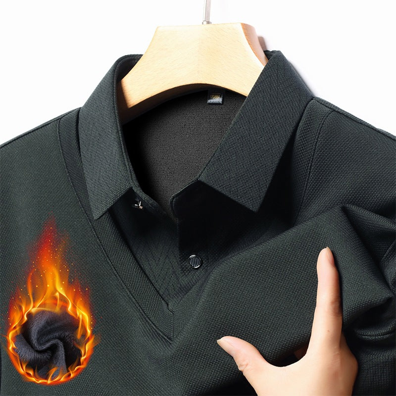 Herren modisches Langarmshirt mit strukturiertem Kragen und feuchtigkeitsregulierenden Eigenschaften Echoarchiv