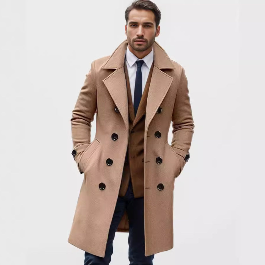 Herren eleganter Langmantel mit gefüttertem Innenfutter und stylischem Kragen Echoarchiv
