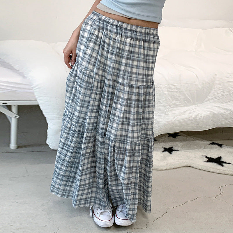 Damen Maxirock mit kariertem Design und gestuftem Schnitt Echo Archiv