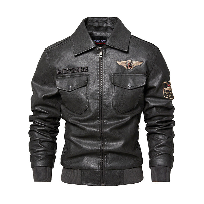 Herren Lässige Kunstlederjacke mit weichem Teddyfutter Echo Archiv