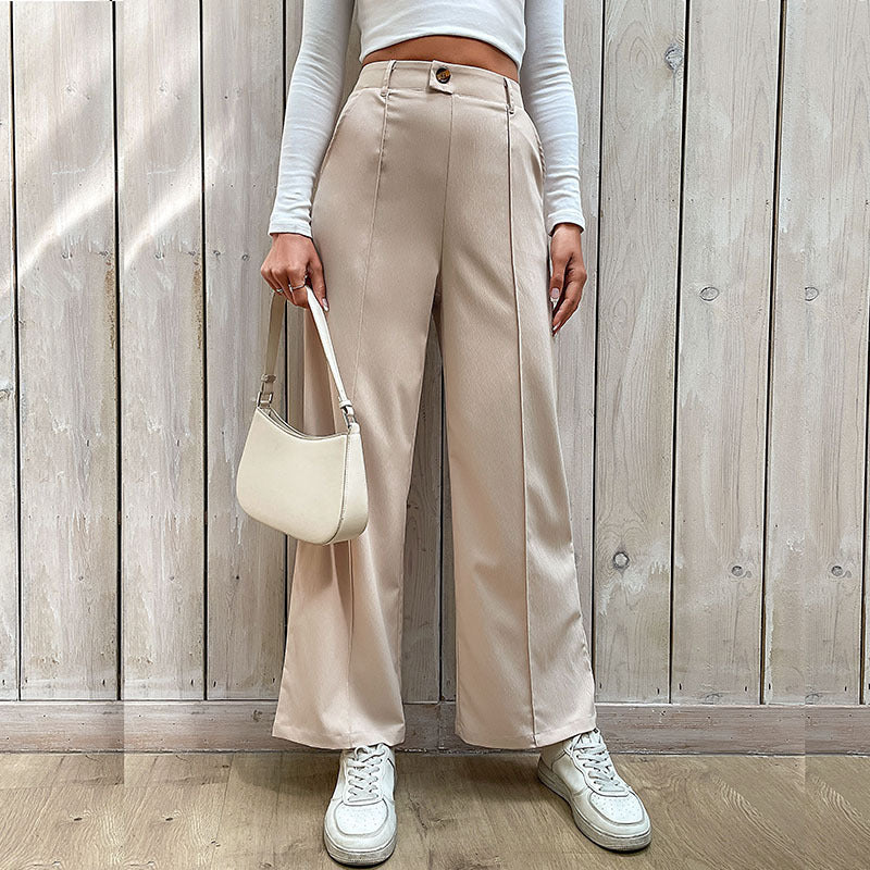 Damen Elegante Hochtaillierte Stoffhose Echo Archiv