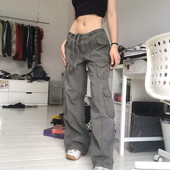 Damen Cargo-Hose mit seitlichen Taschen und verstellbarem Bund Echo Archiv