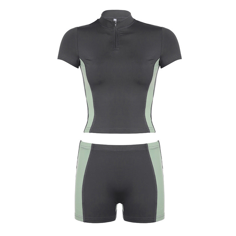 Damen sportliches Set mit kurzem Oberteil und Shorts Echo Archiv