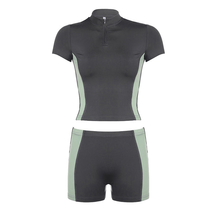Damen sportliches Set mit kurzem Oberteil und Shorts Echo Archiv