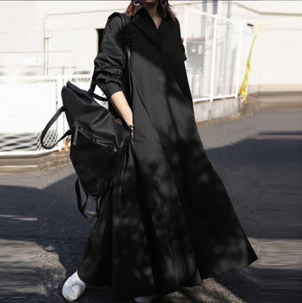 Damen Oversize-Hemdblusenkleid in A-Linie mit Hemdkragen Echo Archiv