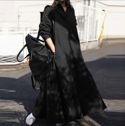 Damen Oversize-Hemdblusenkleid in A-Linie mit Hemdkragen Echo Archiv