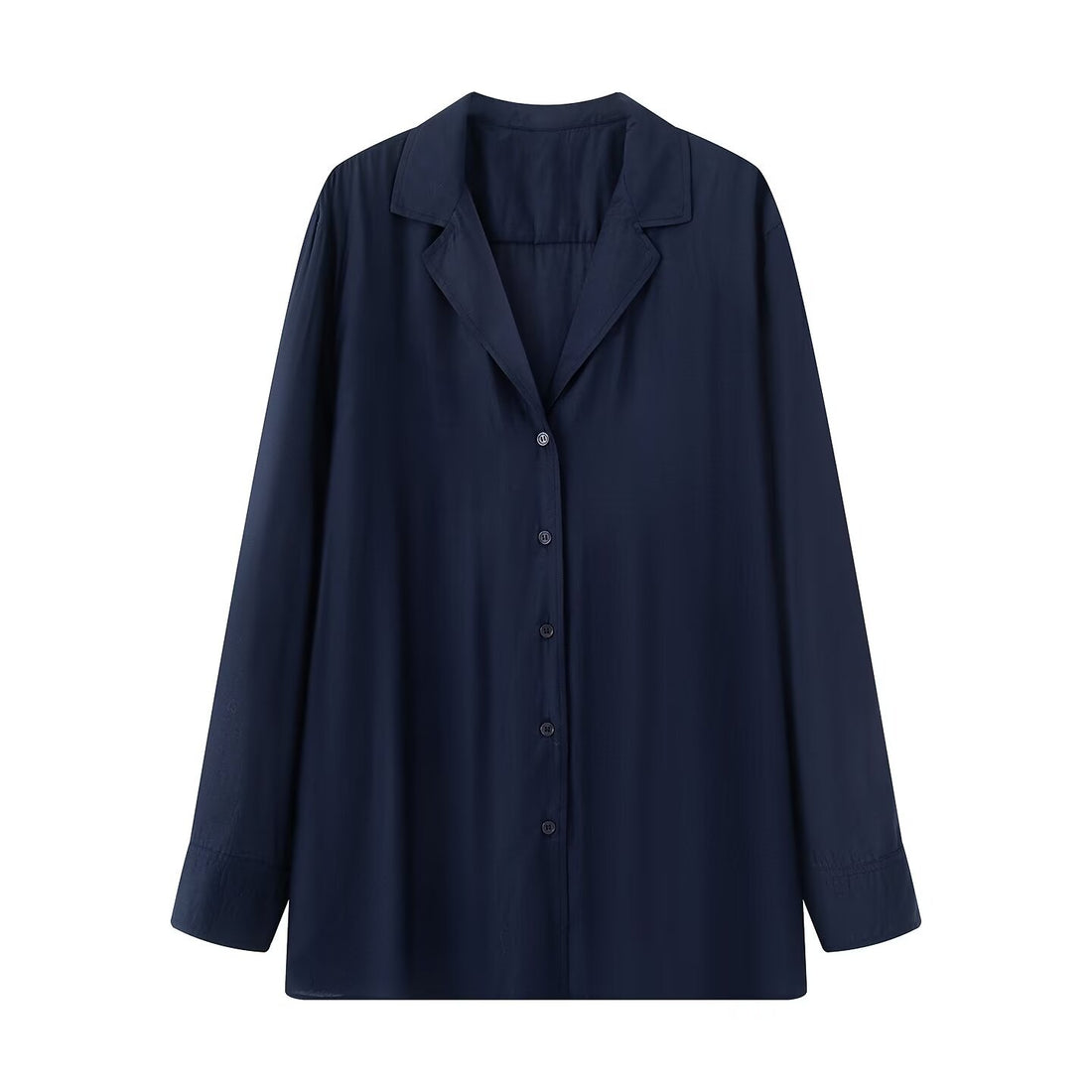 Damen Oversize-Bluse mit Reverskragen und durchgehender Knopfleiste Echoarchiv
