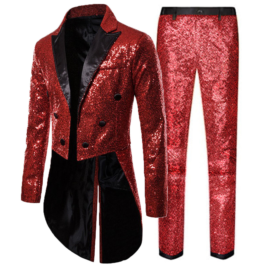 Herren Glitzerndes Paillettenanzug-Set Echoarchiv