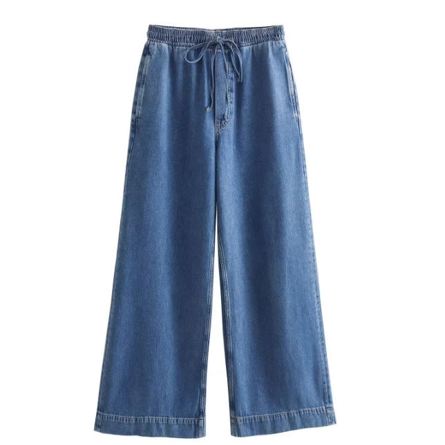 Damen 200+ Oversize Denim‑Hemdbluse mit V‑Ausschnitt und Brusttasche Echo Archiv