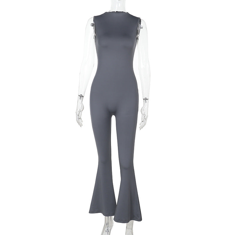 Damen Fließender Jumpsuit mit ausgestellt Bein Echo Archiv