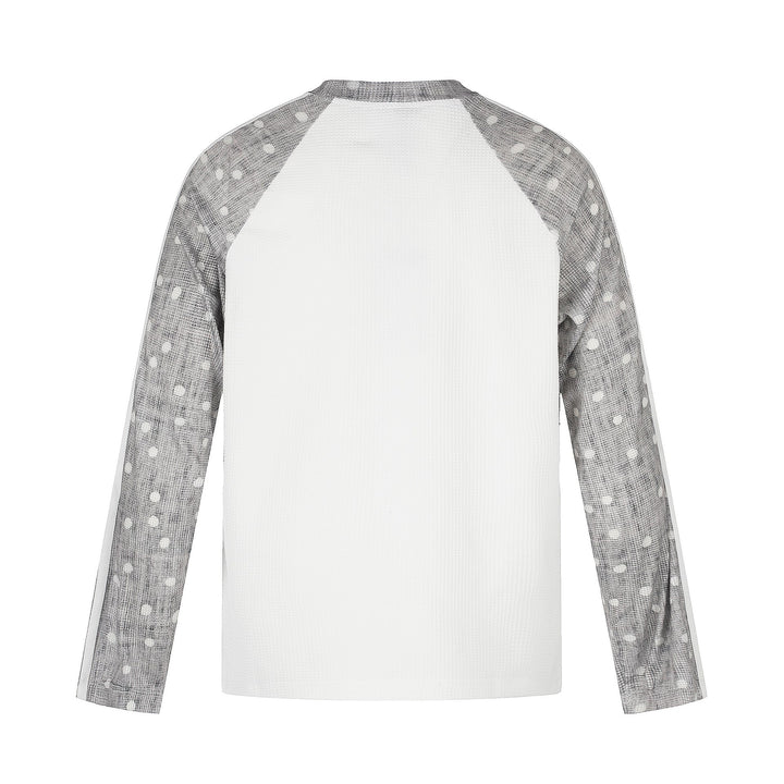 Unisex Waffelstruktur-Sweatshirt mit transparenten Kontrastärmeln, Raglan und Seitenstreifen Echoarchiv