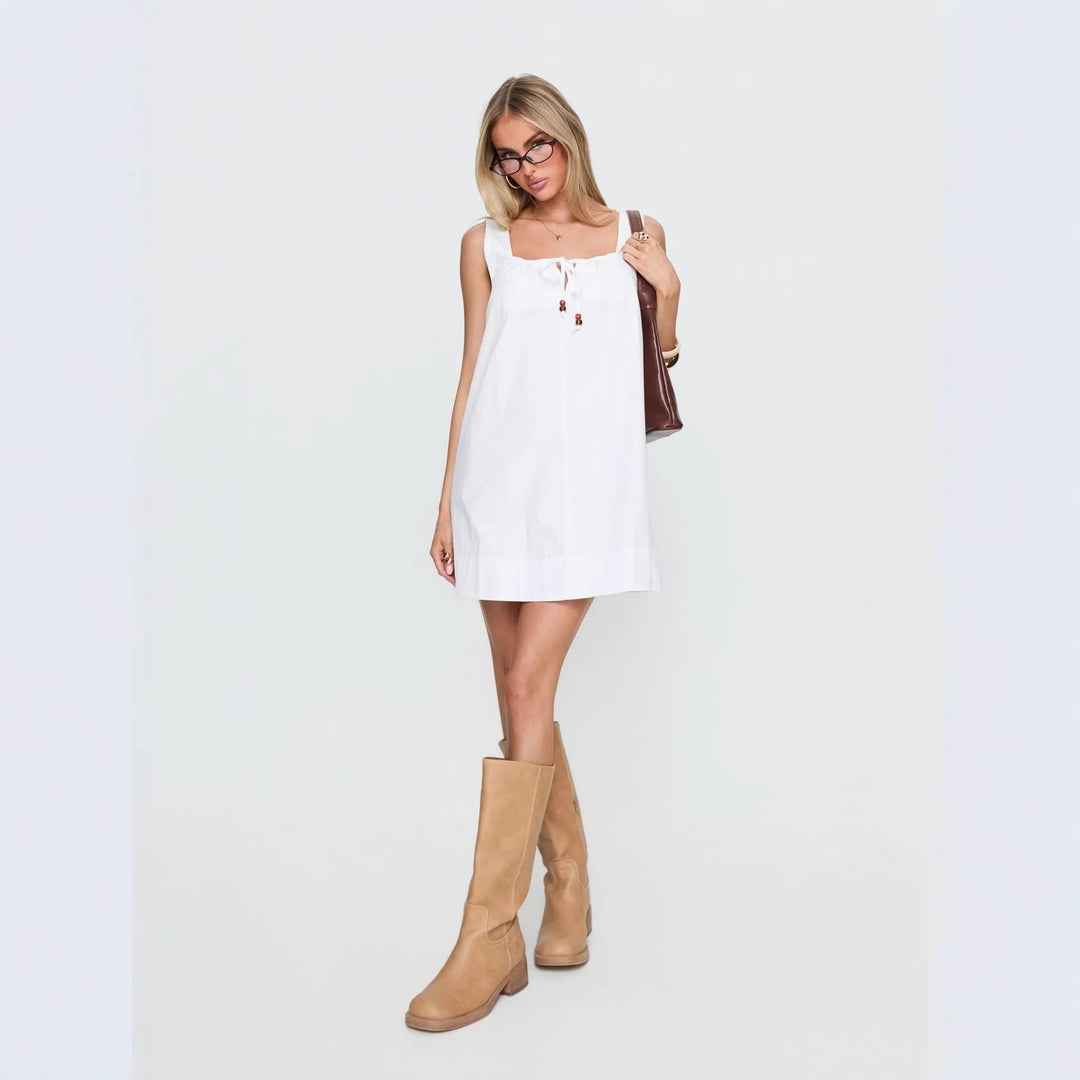 Damen lässiges Sommerkleid mit verstellbarem Schnürdesign und luftiger Silhouette Echo Archiv