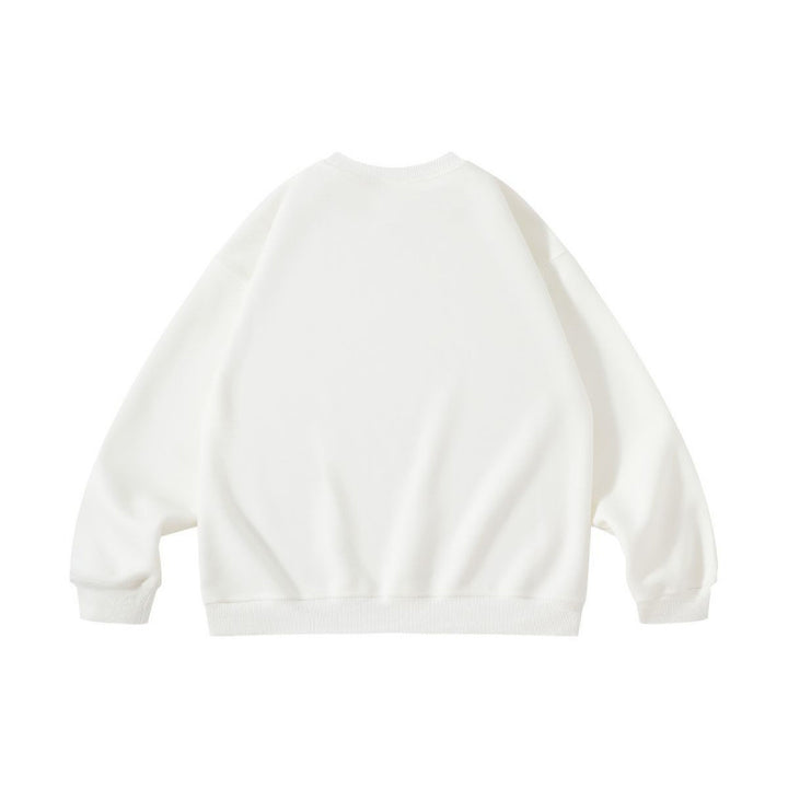 Unisex Oversize Baumwoll-Sweatshirt mit Katzenprint, Rundhalsausschnitt und Rippbündchen Echo Archiv