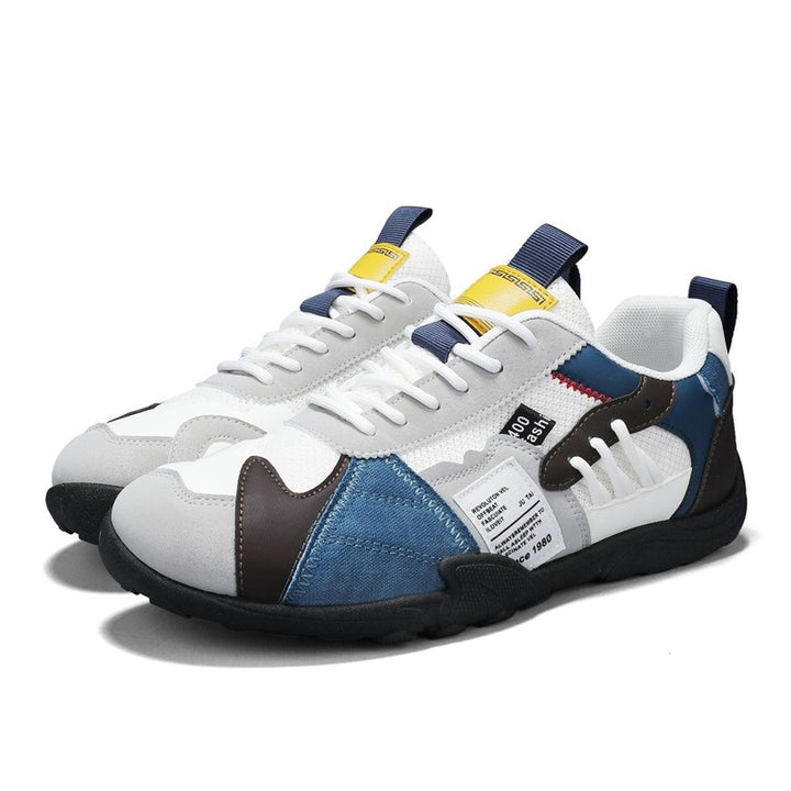 Herren sportiver Retro-Mesh-Ledermix Sneaker mit verstärkter Zehenkappe und griffiger Trailsohle – Norré