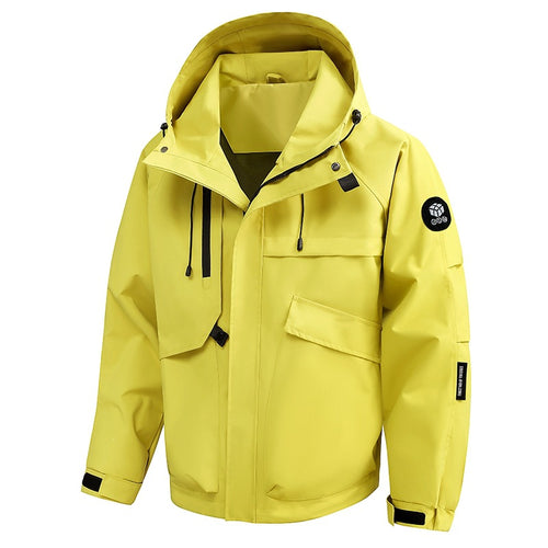 Herren Wasserabweisende Utility-Outdoorjacke mit Kapuze, Mehrfachtaschen & verstellbaren Manschetten Echoarchiv