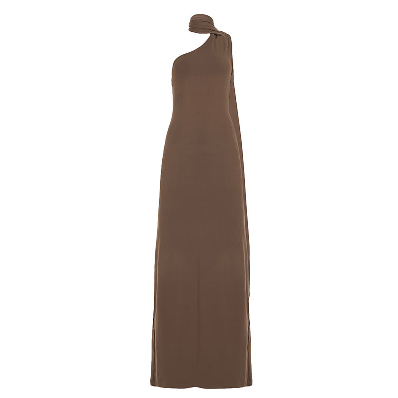 Damen langes Wickelkleid mit asymmetrischem Ausschnitt und eleganter Schal-Detail Echo Archiv