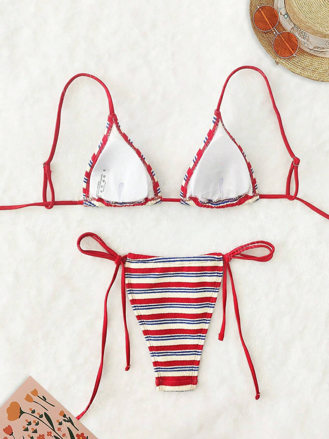 Damen Triangel-Bikini mit buntem Streifenmuster Echo Archiv