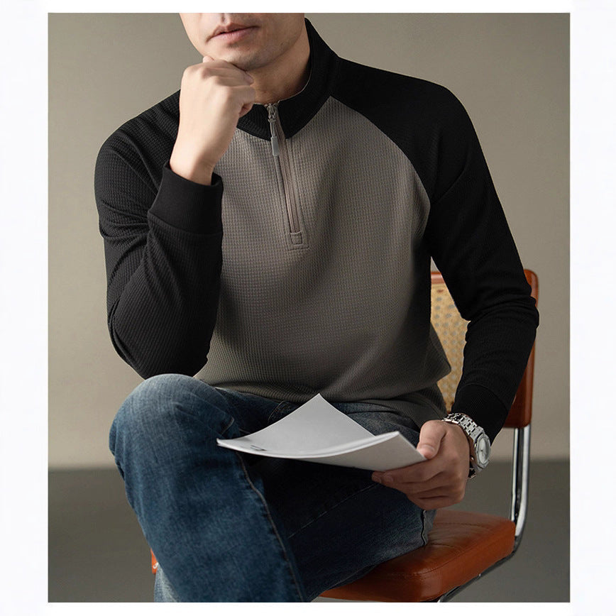 Herren funktionales Langarmshirt mit hohem Kragen und innovativer Reißverschlussöffnung Echoarchiv