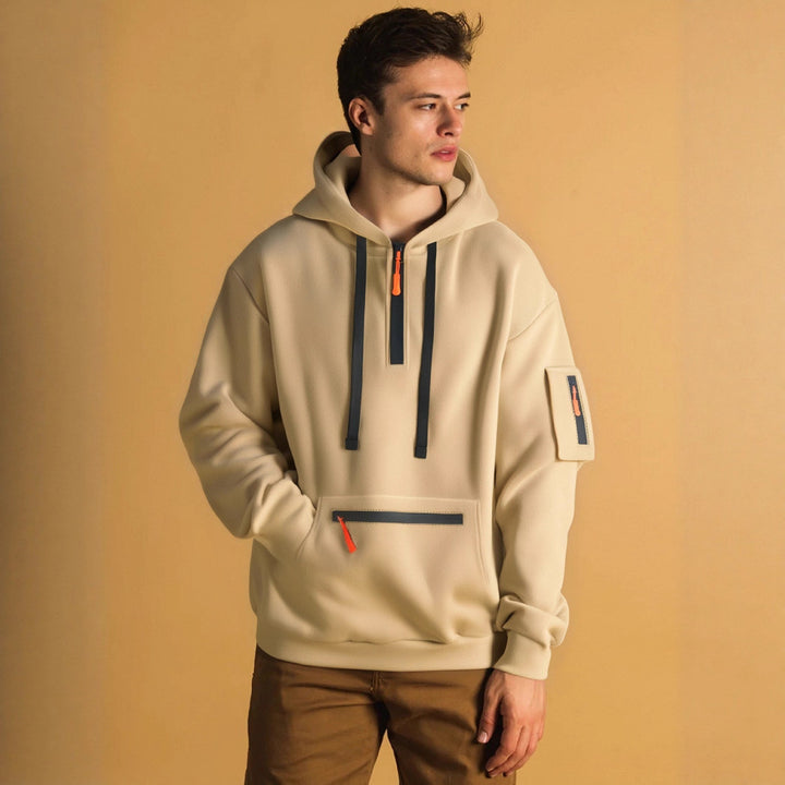 Herren sportlicher Hoodie mit praktischen Taschen und modischem Reißverschluss Echoarchiv