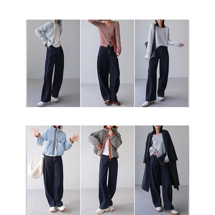 Damen Weite Jeans mit hohem Bund Echoarchiv