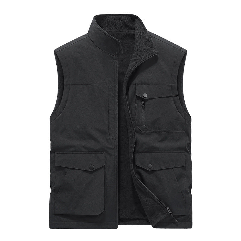 Herren Multifunktionale Utility-Weste mit Fleece-Innenfutter und Mehrfach-Taschen Echoarchiv