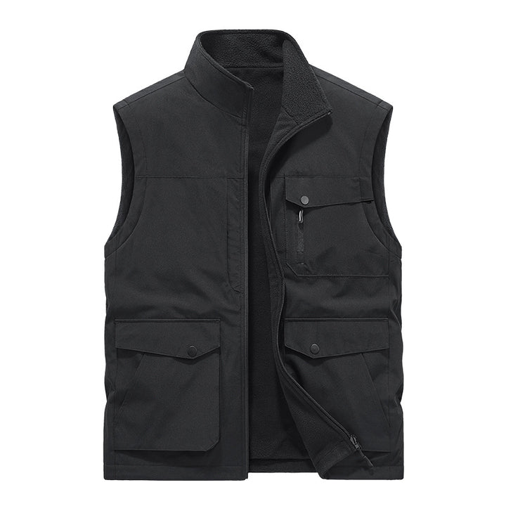 Herren Multifunktionale Utility-Weste mit Fleece-Innenfutter und Mehrfach-Taschen Echoarchiv