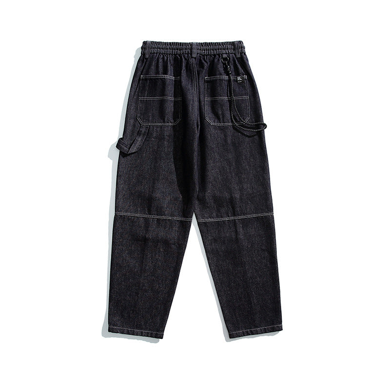 Herren Relaxed Denim-Cargohose mit elastischem Bund und verstärkten Kniepaneelen Echo Archiv
