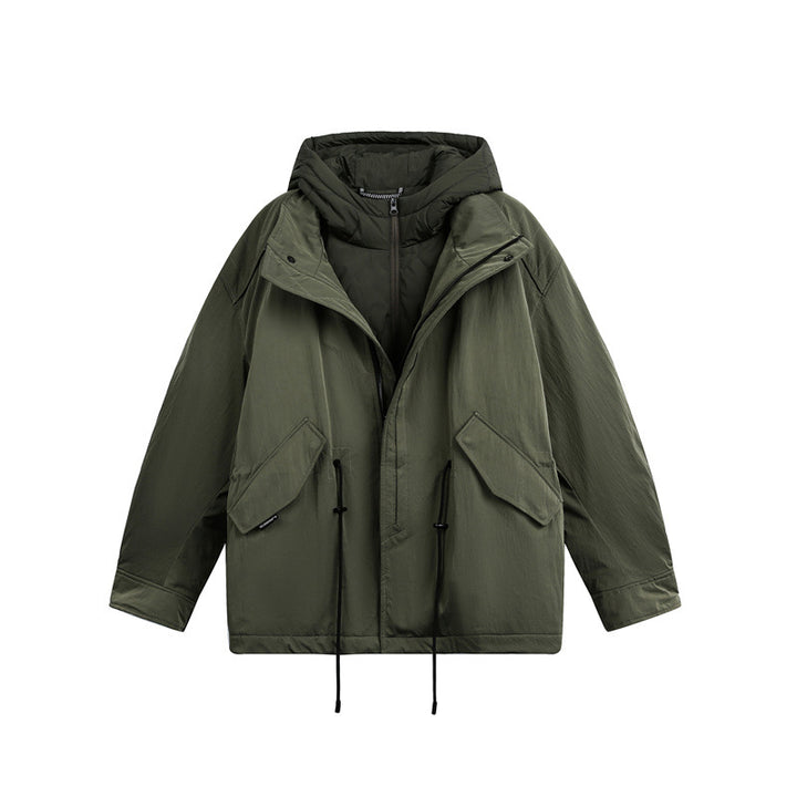 Herren Oversize Parka mit gesteppter Wattierung und Tunnelzug Echoarchiv