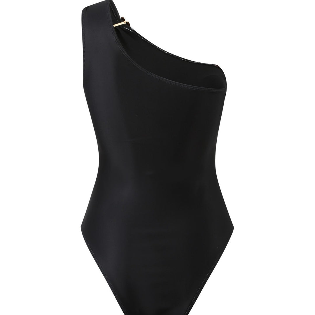 Damen Eleganter Einteiler mit asymmetrischem Schnitt und floralem Design Echo Archiv