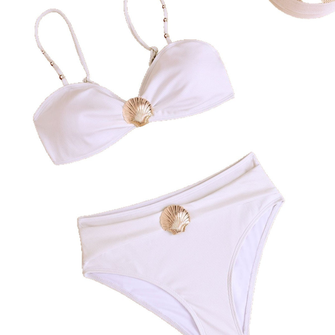 Damen Hochgeschnittener Bikini mit glamourösen Muschel-Details Echo Archiv