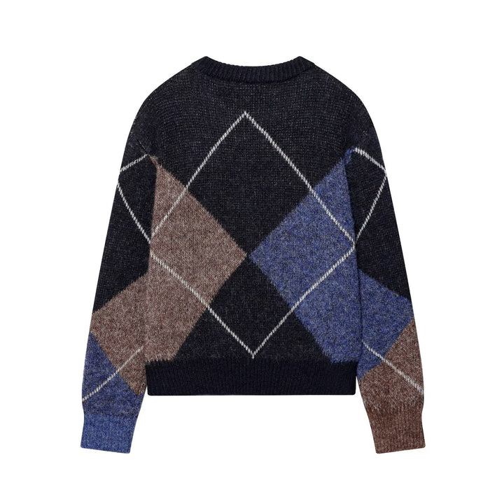 Damen Argyle‑Strickpullover mit kastigem Cropped‑Schnitt Echoarchiv
