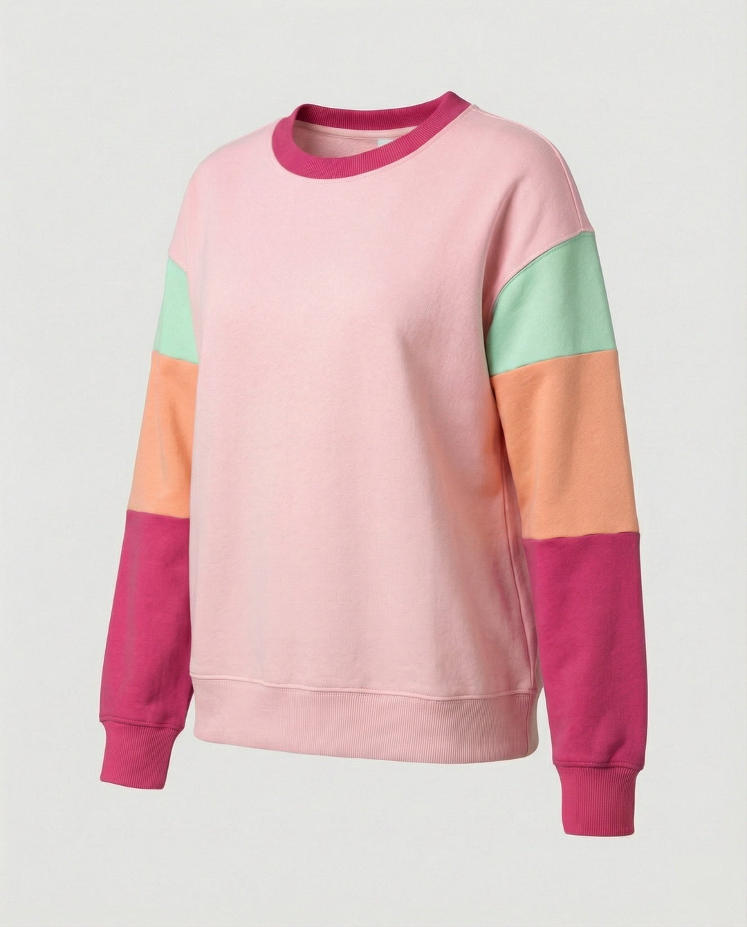 Damen lässiger SwEchoarchivtshirt mit kontrastierenden Ärmeln Echoarchiv