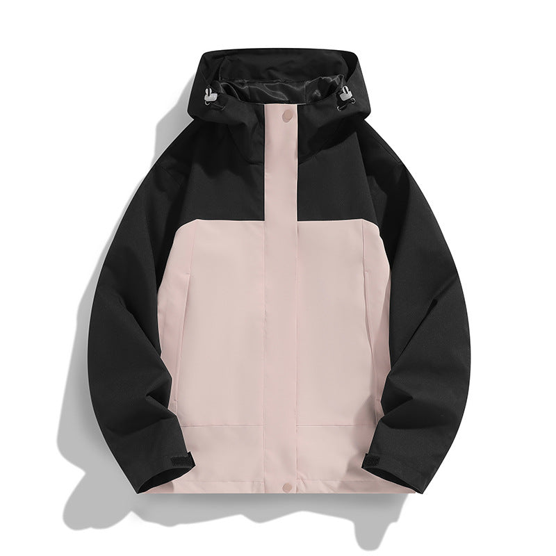 Herren Zweifarbige Softshell-Fieldjacke mit Kapuze, winddichtem Obermaterial und minimalistischen Eingriffstaschen Echo Archiv