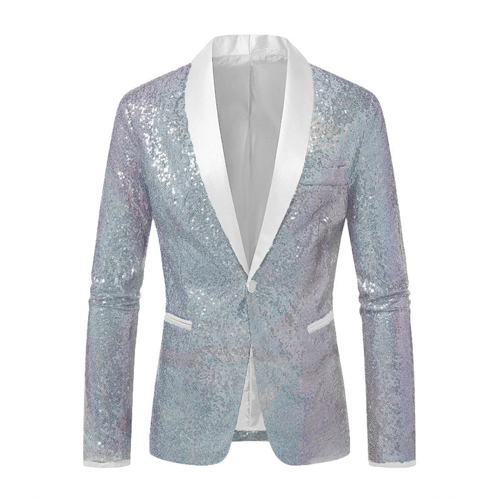 Herren Funkelnder Paillettenblazer mit modernem Schnitt Echoarchiv