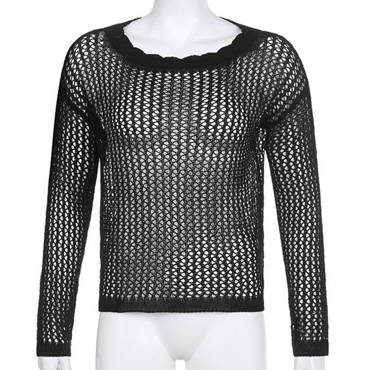 Damen luftiger Strickpullover mit feinem Netzmuster Echo Archiv