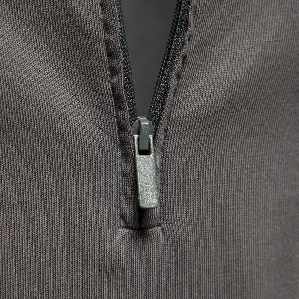 Herren Langärmliges Poloshirt mit modischem Reißverschluss und angenehmer Baumwollmischung Echoarchiv