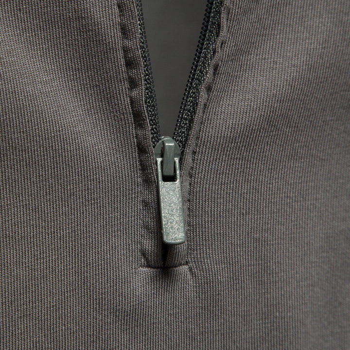 Herren Langärmliges Poloshirt mit modischem Reißverschluss und angenehmer Baumwollmischung Echoarchiv