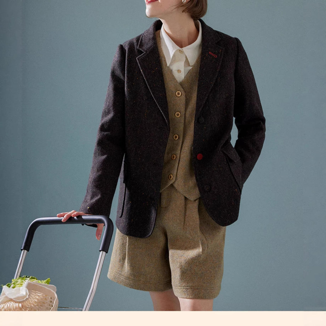 Damen Eleganter Tweed-Blazer mit feinen Akzenten Echoarchiv