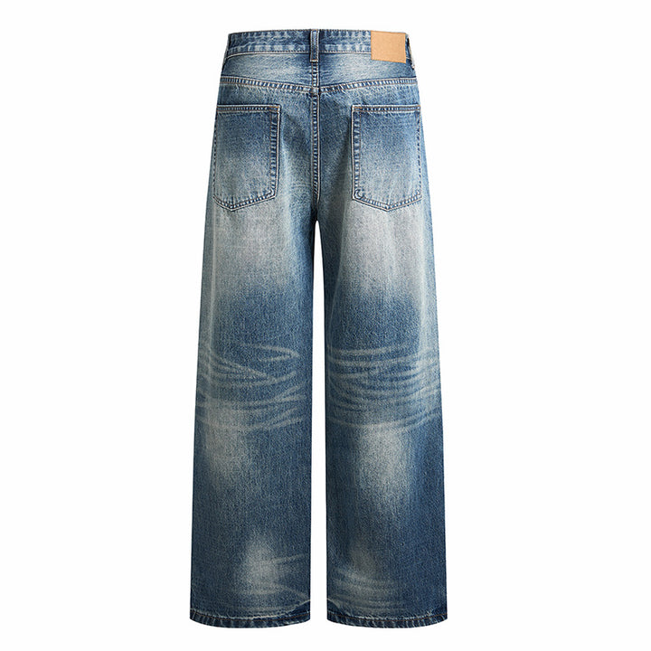 Damen Weite hochgeschnittene Vintage-Jeans mit Used-Effekt Echo Archiv