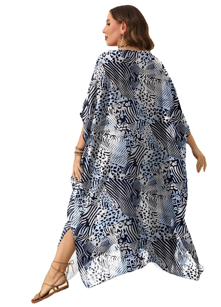 Damen lässiges Maxikleid mit asymmetrischem Saum und Animal-Print Echo Archiv