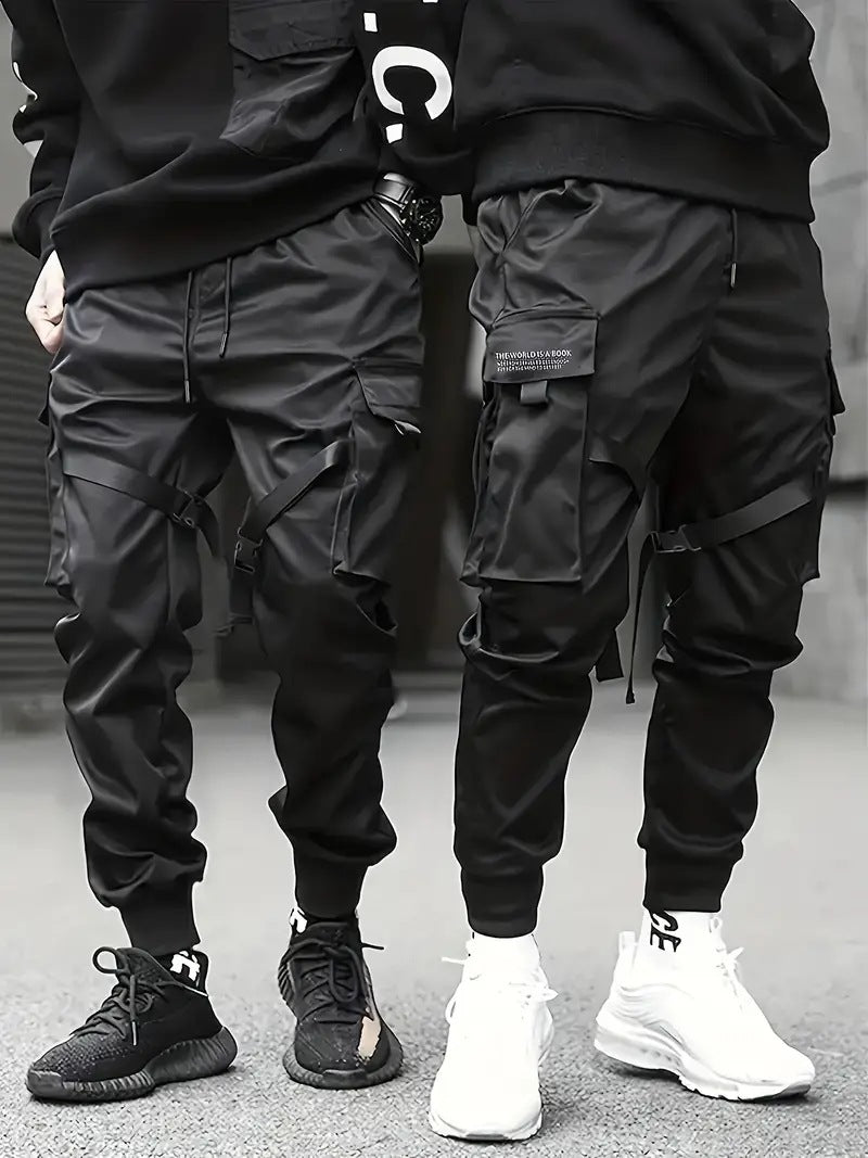 Herren Technische Cargo-Jogginghose mit Mehrfachtaschen, Gurtriemen & elastischem Bündchen Echo Archiv