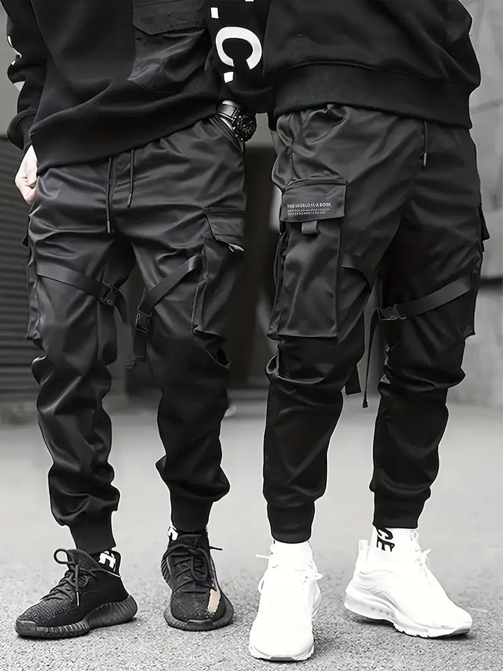 Herren Technische Cargo-Jogginghose mit Mehrfachtaschen, Gurtriemen & elastischem Bündchen Echo Archiv