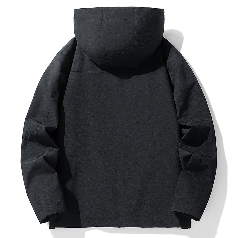 Herren Wasserdichte dreilagige Outdoorjacke mit Kapuze, atmungsaktivem Meshfutter und verstellbaren Bündchen – Taviero