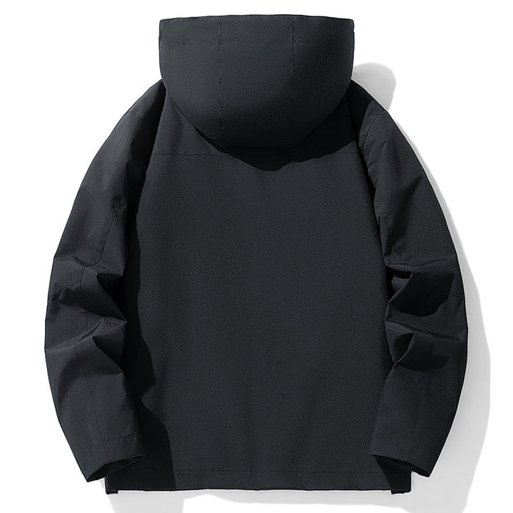 Herren Wasserdichte dreilagige Outdoorjacke mit Kapuze, atmungsaktivem Meshfutter und verstellbaren Bündchen – Taviero