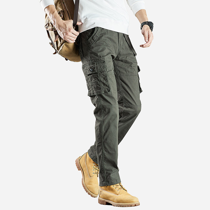 Herren Multifunktionale Canvas‑Cargo‑Hose mit Kniefalten und Mehrfach‑Taschen Echo Archiv