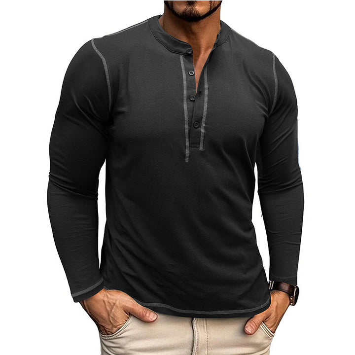 Herren Langarmshirt mit modischem Henley-Kragen und atmungsaktiver Stofftechnologie Echoarchiv