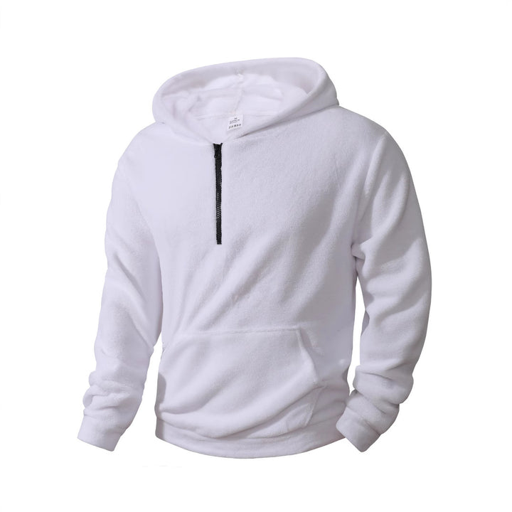 Herren kuscheliger Microfleece-Hoodie mit Halbzip, Kapuze und Kängurutasche – Cavarno
