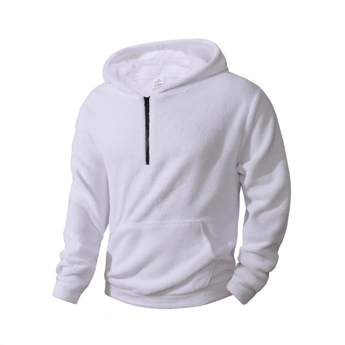Herren kuscheliger Microfleece-Hoodie mit Halbzip, Kapuze und Kängurutasche – Cavarno
