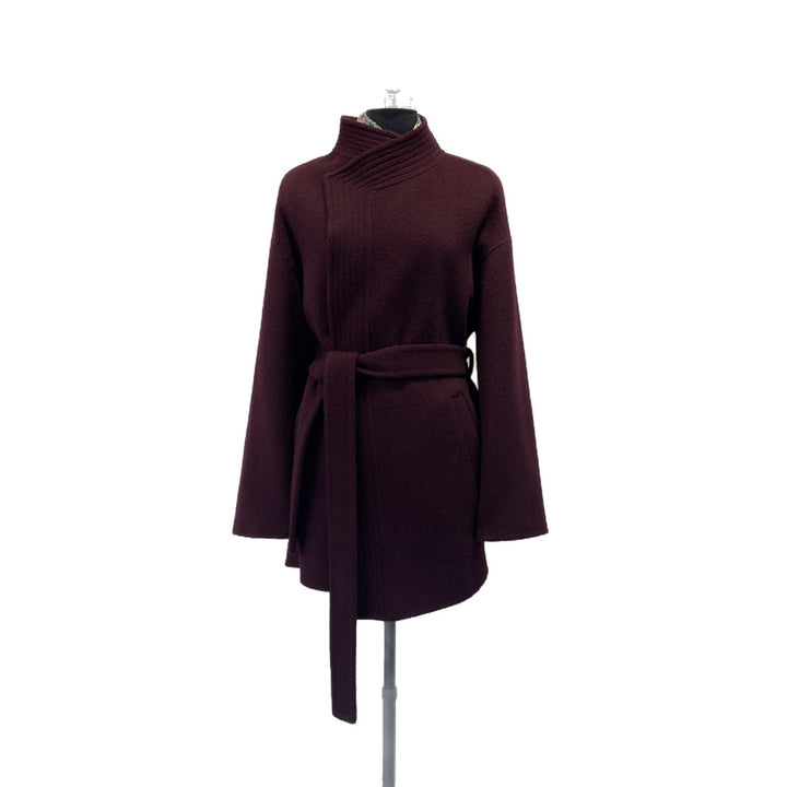 Damen Gemütlicher Gürtelstrickjacke Schalkragen Echoarchiv