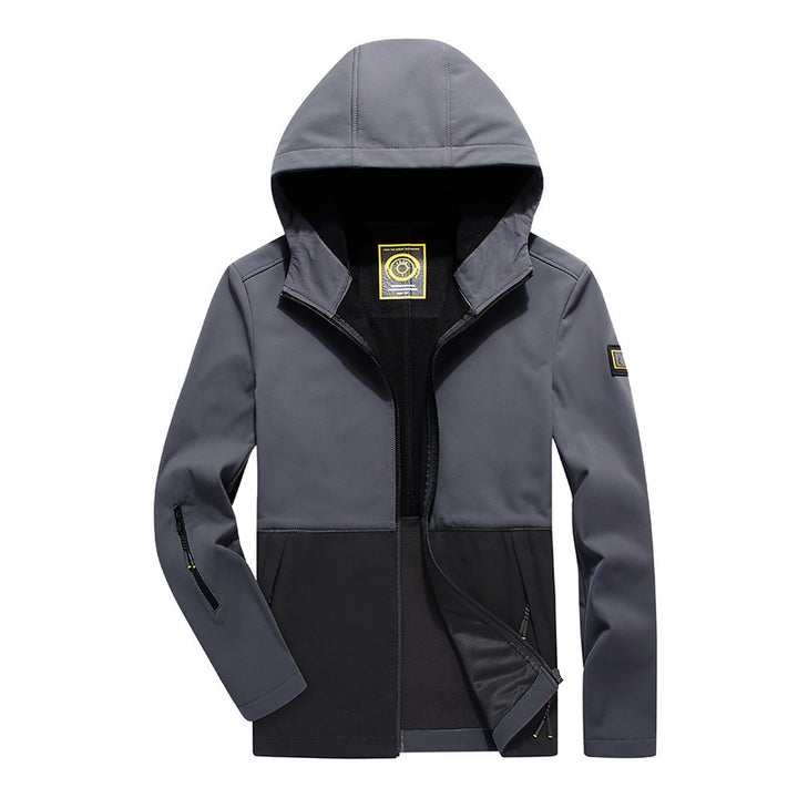 Herren leichte Softshell-Hybridjacke mit Kapuze wind- und wasserabweisend – Taviero